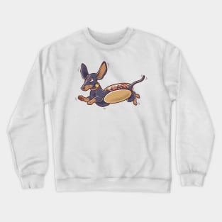 Cute Running Hot Dog Dachshund Crewneck Sweatshirt